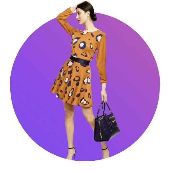 Leopard Print Skirt Size 10 PHILLIP LIM 3.1 for Target Multi-Color Circle Orange - Picture 2 of 12